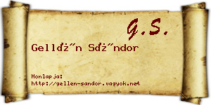 Gellén Sándor névjegykártya