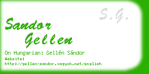sandor gellen business card
