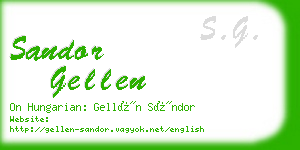 sandor gellen business card